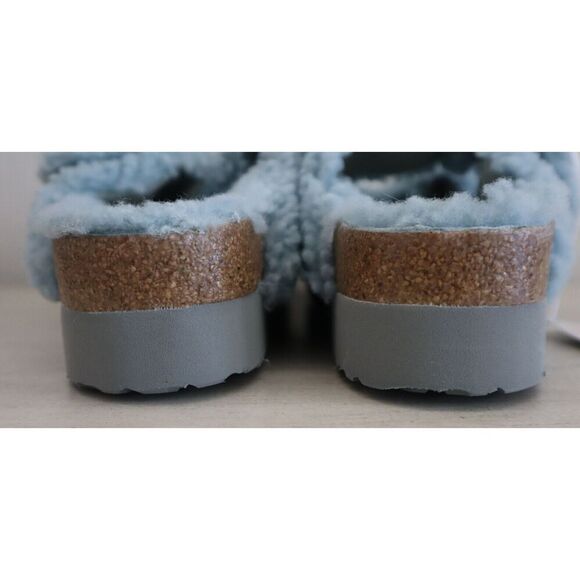 Papillio Birkenstock WMN Sz 40/US 9 Blue Arizona Big Buckle Shearling Sandal - Picture 4 of 11